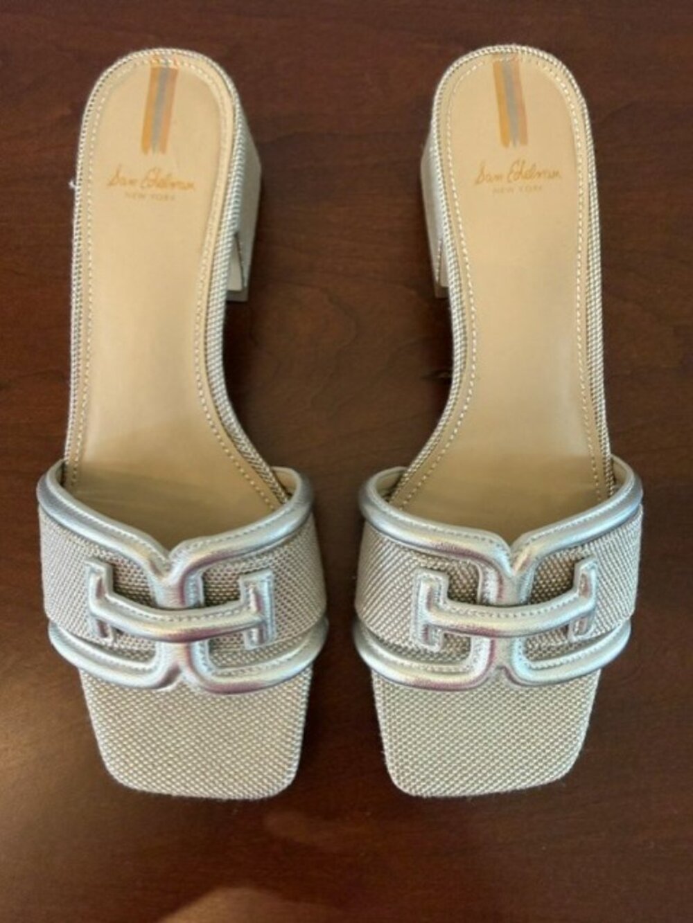 Sam Edleman Silver Metalic Sandals Size 8.5 M Like New